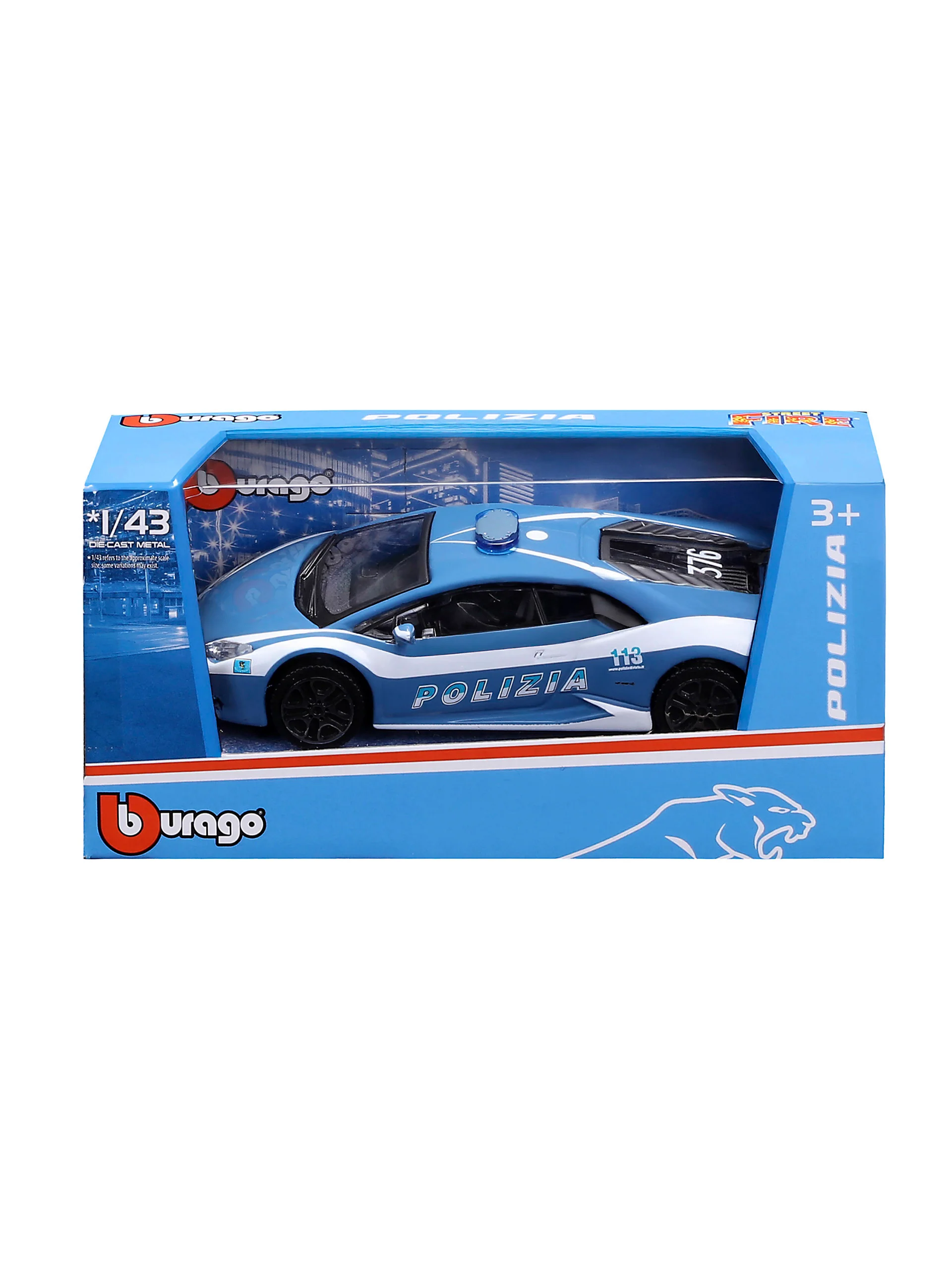 Lamborghini Huracán Police toy model, scale 1:43 - Image 3