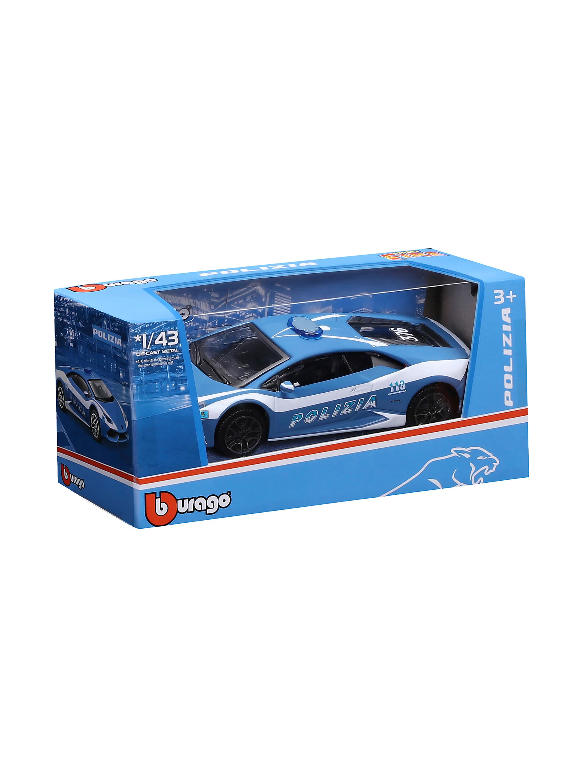 Lamborghini Huracán Police toy model, scale 1:43 - Image 4