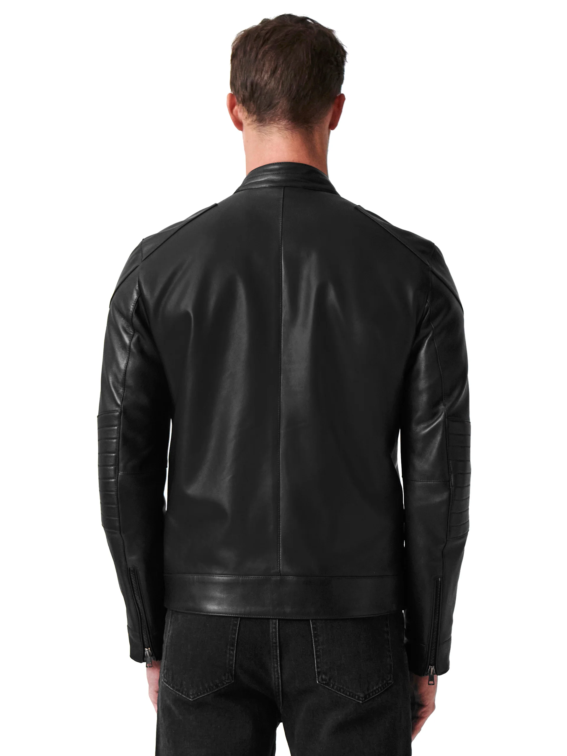 Leather biker jacket - Image 4