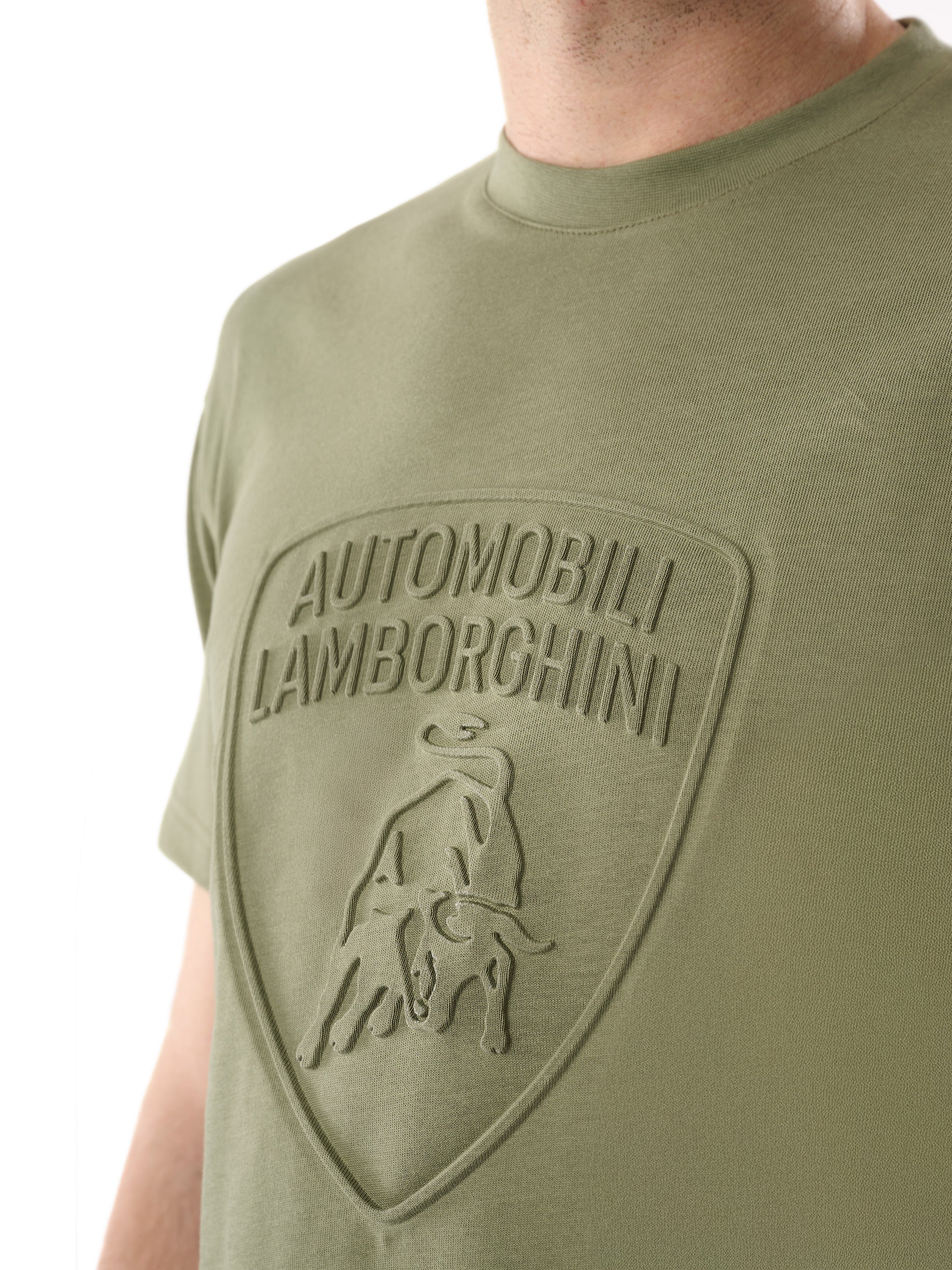 Men's t-shirt with embossed shield logo - Image 4