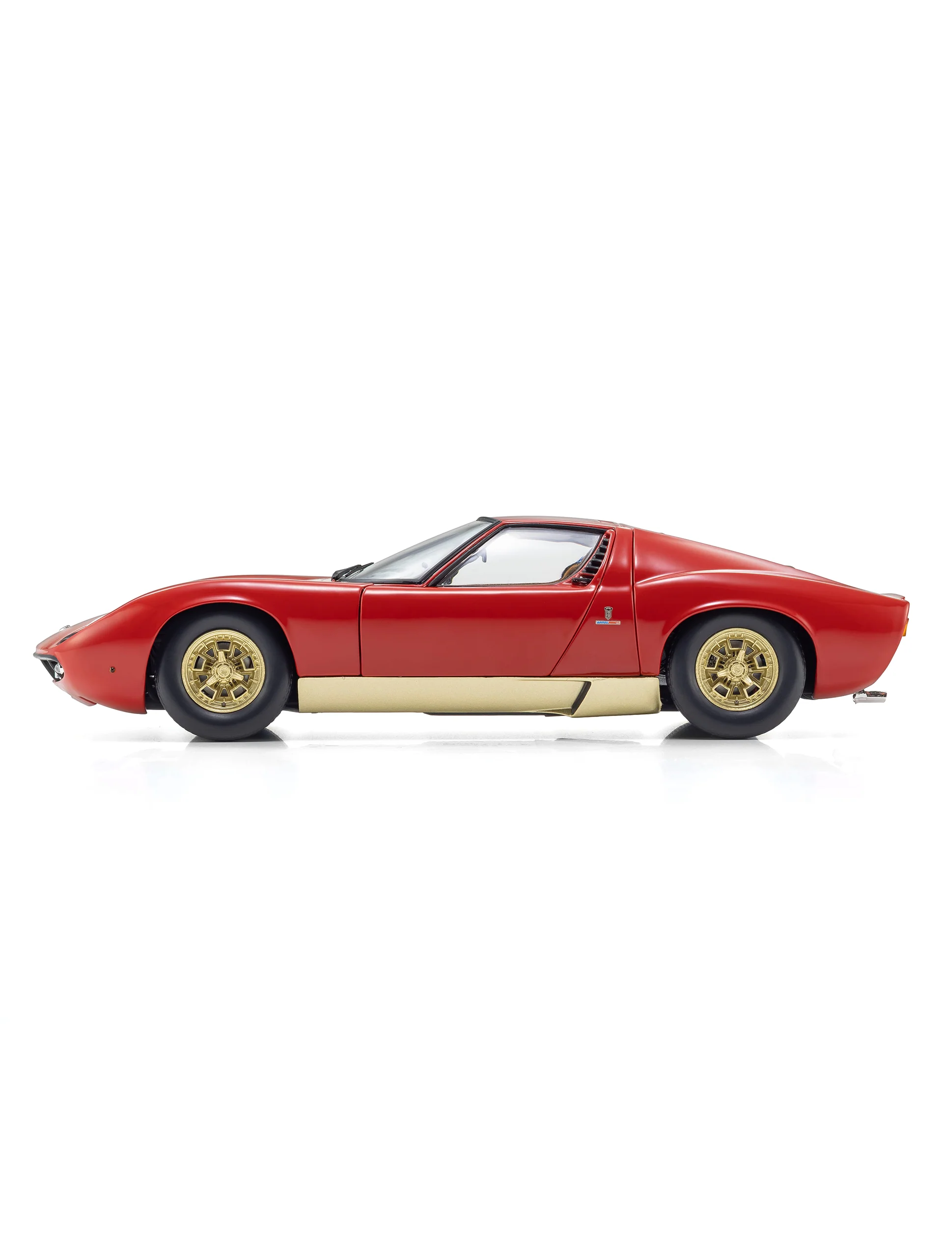Red and gold Miura P400 model car, scale 1:18 - Image 3