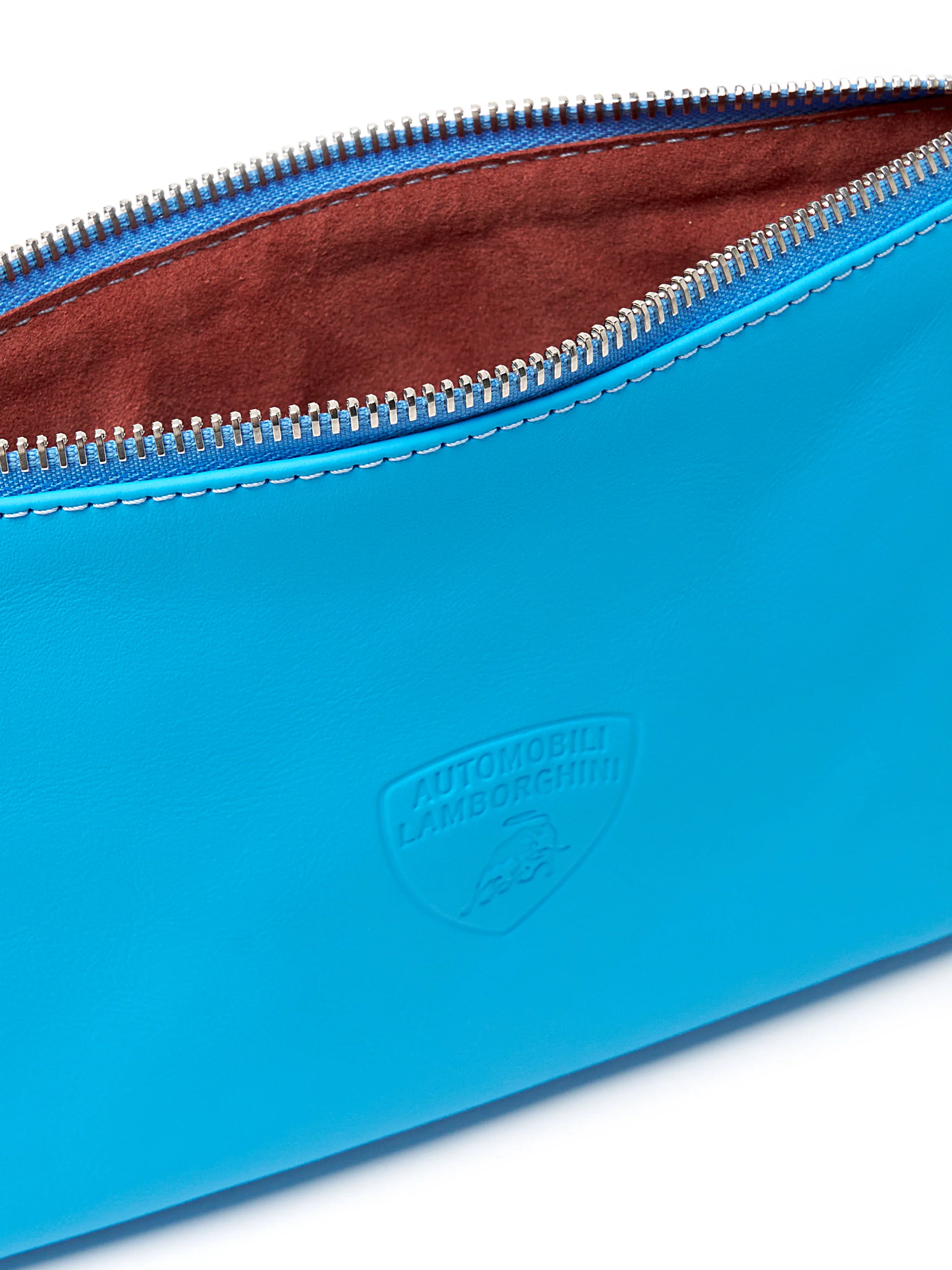 Slim clutch bag in upcycled leather - Image 4